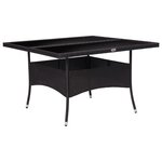 vidaXL Ensemble à Manger de jardin 9 Pièces Résine tressée et verre Noir