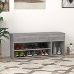 vidaXL Banc à chaussures Sonoma gris 105x30x45 cm Bois d'ingénierie