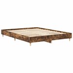 vidaXL Cadre de lit sans matelas chêne fumé 150x200 cm bois ingénierie