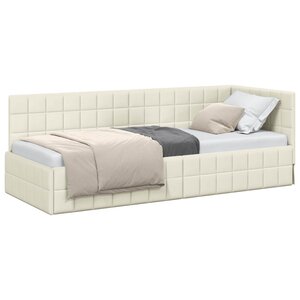 vidaXL Cadre de lit d'angle Crème 80 cm x 200 cm Velours