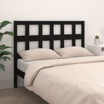 vidaXL Tête de lit Noir 125 5x4x100 cm Bois massif de pin