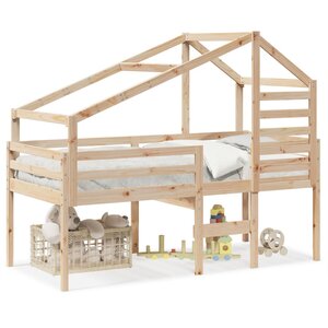 vidaXL Lit haut sans matelas 90x200 cm bois de pin massif