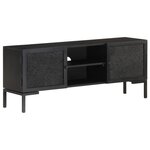 vidaXL Meuble TV Noir 115x30x46 cm Bois massif de manguier