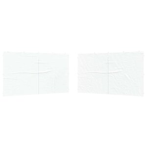 vidaXL Mur de tente de fête 2 Pièces Blanc 400 x 195 cm PE et acier