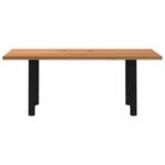 vidaXL Table à manger marron clair bois de chêne massif rectangulaire