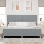 vidaXL Cadre de lit avec tête de lit Gris clair 200 x 200 cm tissu