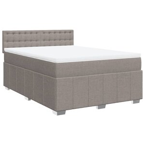 vidaXL Sommier à lattes de lit avec matelas Taupe 140x190 cm Tissu