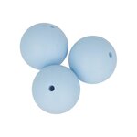 Perle en silicone Ronde 15mm Bleu 3 pièces