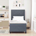 vidaXL Lit à ressorts tapissier avec matelas et LED gris foncé 100x200 cm Velours