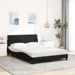 vidaXL Lit avec matelas Hanko noir 140x200 cm tissu