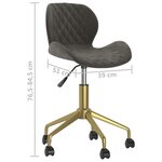Vidaxl chaise pivotante de salle à manger gris foncé velours