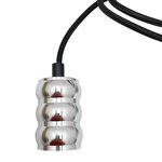 Suspension luminaire ampoule e27 argent chromé cylindrique - argent chromé - silamp