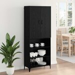 vidaXL Haut Armoire Chêne noir 69 5 x 34 x 180 cm Bois d'ingénierie