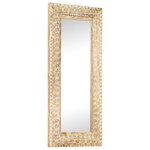Vidaxl miroir sculpté à la main 110x50x2 6 cm bois de manguier solide