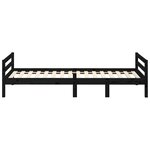 vidaXL Cadre de lit Noir 75x190 cm Bois de pin massif