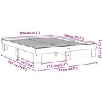 vidaXL Cadre de lit sans matelas 150x200 cm bois massif de chêne