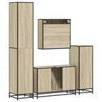 vidaXL Ensemble de meubles de salle de bain 4 Pièces chêne sonoma