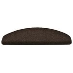 vidaXL Tapis d'escalier auto-adhésifs 30 pièces 65 x 21 x 4 cm Marron foncé Demi-rond Grand