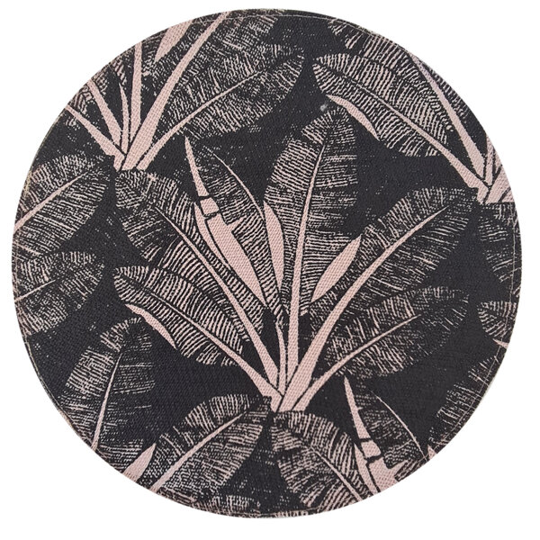 Set de table rond tropical noir