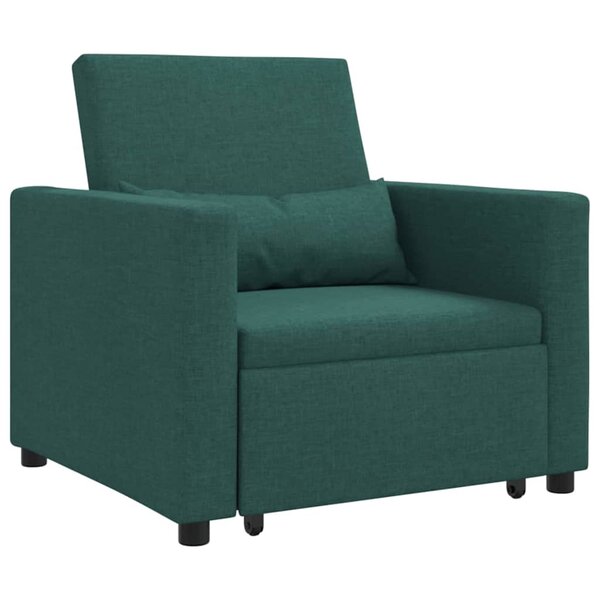 vidaXL Canapé Lit Simple Vert foncé 90 x 165 x 87 cm tissu