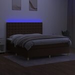vidaXL Sommier à lattes de lit matelas et LED Marron foncé 180x200 cm