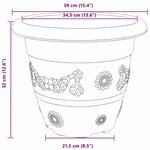 vidaXL Pot à fleurs rond 24 pc Noir Ø 39 x 32 cm Plastique