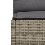 vidaXL Salon de jardin 8 Pièces avec coussins gris résine tressée