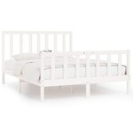 vidaXL Cadre de lit sans matelas blanc 140x190 cm bois massif