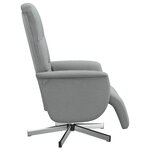 vidaXL Fauteuil inclinable de massage et repose-pieds gris clair tissu