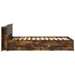 vidaXL Cadre de lit avec rangement Chêne fumé 80 x 200 cm