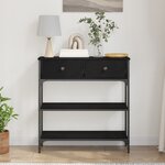 Table Console vidaXL Noir Chêne 72 5x25x75 cm Bois d'ingénierie & Acier
