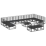 vidaXL Ensemble de canapé de jardin 13 Pièces Noir 70 x 70 x 32 cm
