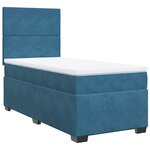 vidaXL Sommier à lattes de lit avec matelas bleu 80x200 cm velours