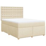 vidaXL Sommier à lattes de lit avec matelas Crème 160x200 cm Tissu