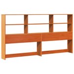 vidaXL Cadre de lit avec tête de lit de rangement 2 Pièces Brun Ciré