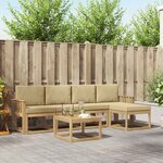 vidaXL Ensemble de canapés d'extérieur 6 Pièces Blanc et Beige