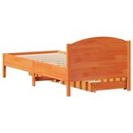 vidaXL Cadre de lit sans matelas cire marron 75x190 cm bois pin massif