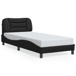 vidaXL Cadre de lit avec tête de lit Noir 90x190 cm Similicuir