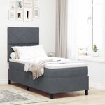 vidaXL Lit à ressorts avec matelas Gris foncé 80 x 200 cm Velours