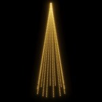 vidaXL Sapin de Noël sur mât de drapeau 732 LED Blanc chaud 500 cm