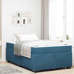 vidaXL Cadre de lit avec matelas Bleu foncé 120 x 190 cm Velours
