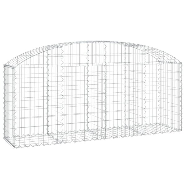 vidaXL Panier de gabions arqué 200x50x80/100 cm Fer galvanisé