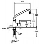 Mitigeur avec croisillons - 40l - 3601b - bartscher -  - chromé 147x340x828mm