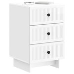 vidaXL Cabinet de chevet avec tiroir Blanc brillant 43 x 41 x 66 5 cm