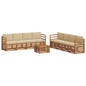 vidaXL Ensemble de canapés d'extérieur 9 pc Naturel et Beige