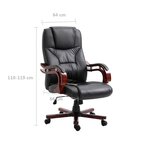 Chaise fauteuil siège de bureau informatique étude similicuir noir 02_0024042