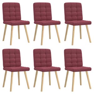 vidaXL Chaises à manger lot de 6 rouge bordeaux tissu