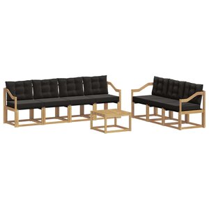 vidaXL Ensemble de canapés d'extérieur 8 Pièces Blanc et noir