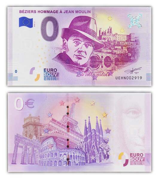 Billet de Collection 0 Euro souvenir 2018 Béziers Hommage à Jean Moulin - France - Neuf