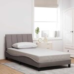 vidaXL Cadre de lit sans matelas taupe 100x200 cm tissu